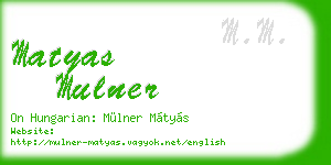 matyas mulner business card